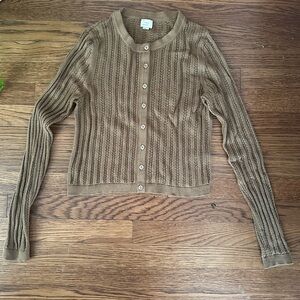 a new day Tan Button-Up Cardigan